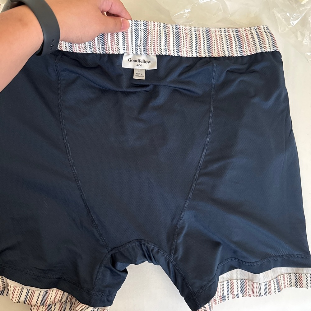 Goodfellow Men’s 5” Striped Drawstring Swim Trunks Size L NWT - Picture 4 of 5
